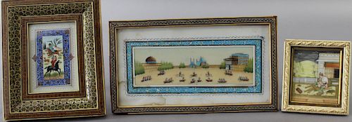 Three Indo-Persian Mughal Miniature Paintings