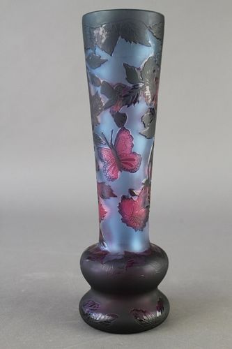 Contemporary Galle Cameo Glass Vase