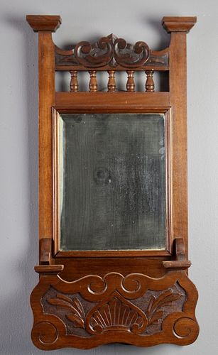 Walnut Hall Mirror with Letter Box