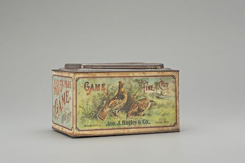 "Game Fine Cut" Ruffed Grouse Tobacco Tin, Jno J. Bagley & Co.
