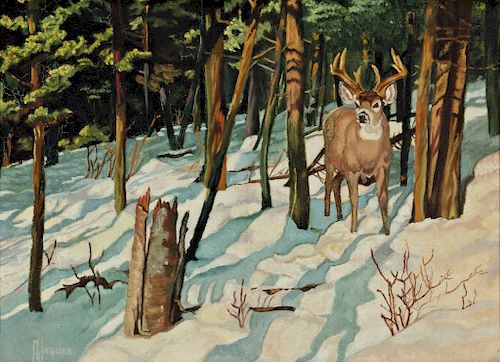 Francis Lee Jaques (1887-1969) Deer in Winter
