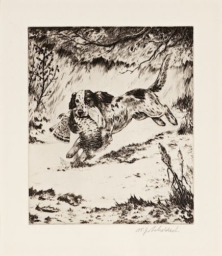 Eight Sporting Etchings and Drawings 