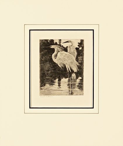 Frank W. Benson (1862-1951) Snowy Herons