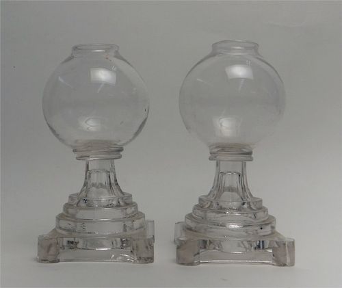 PR OF EARLY NEW ENGLAND GLASS WORKS CHAMPENE LAMPS