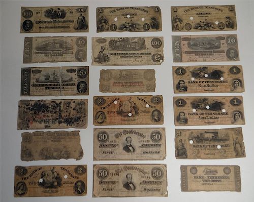 GROUP OF PAPER CURRENCY  & NOTES FROM TENNESSEE