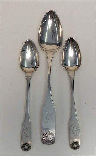 3 ALBANY COIN SILVER SPOONS BY SHEPHERD & BOYD