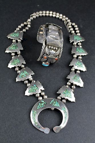 Two Native American Sterling Jewelry Pieces