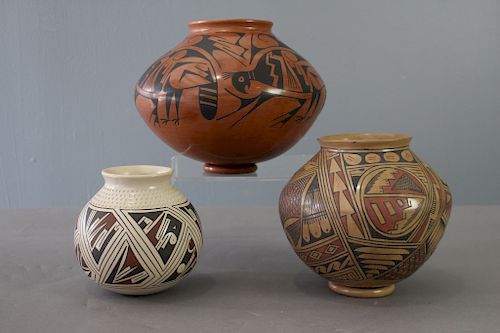 Three Mata Ortiz Pottery Vessels