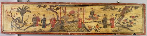 Chinese Wood Scenic Panel c. Early 18th Century