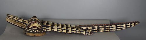 African Carved Wooden Crocodile