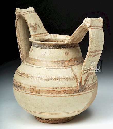 Messapian Terracotta Trozella in Squat Form