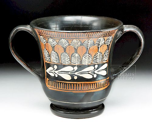 Greek Attic Blackware Sessile Kantharos