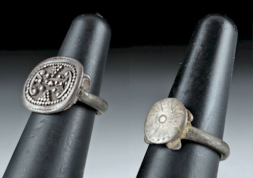 Pair of Phoenician Silver Finger Rings, ex-Christie's