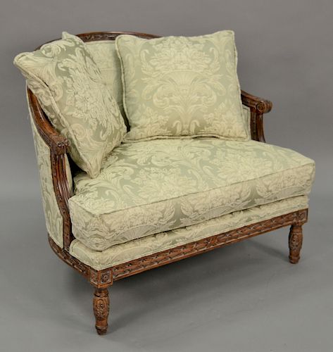 Oversized French style upholstered armchair.