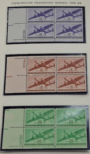 Stamp album American Plate Block Album Airmails dating 1918 to 1960. block size: 12" x 11"