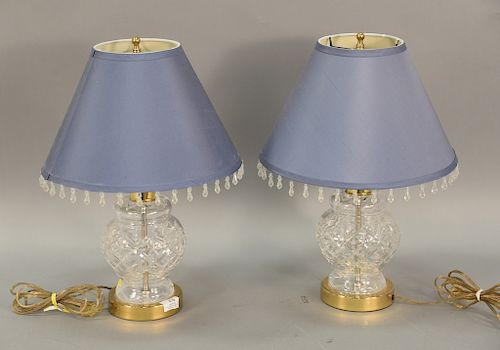 Pair of Waterford crystal table lamps. ht. 18 1/2in.
