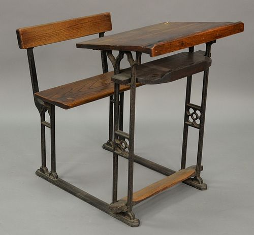 Early school desk, probably late 19th century. ht. 34in., wd. 35in.