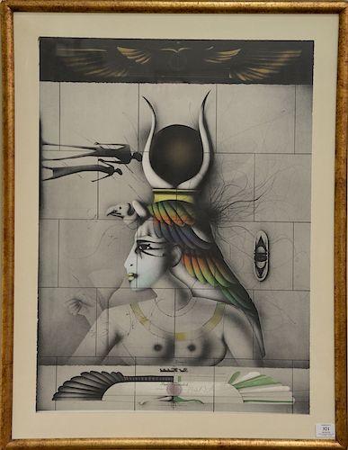 Paul Wunderlich (1927-2010) color lithograph, "Aida", from the Metropolitan Opera Portfolio, pencil signed and numbered: 20/250, she...