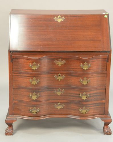Mahogany Governor Winthrop style desk. ht. 40 1/2in., wd. 34in.