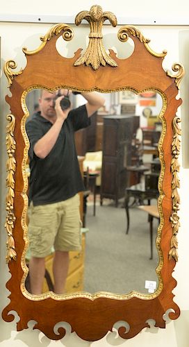 Custom mahogany Chippendale style mirror. ht. 47in., wd. 24 1/2in.