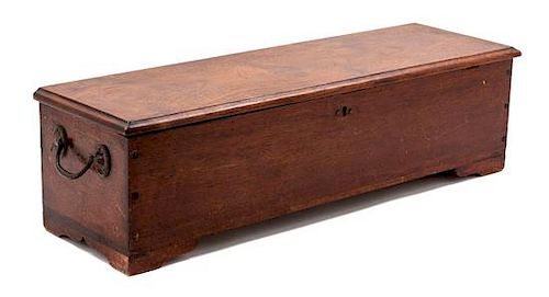 An Anglo-Indian Hardwood Casket Height 7 1/2 x width 26 3/4 x depth 8 1/8 inches.