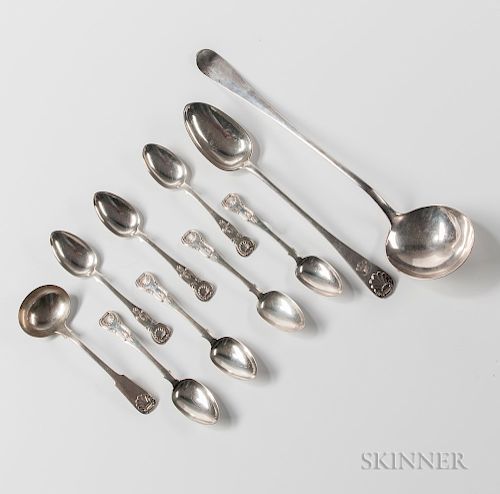 Ten Pieces of Scottish Sterling Silver Flatware
