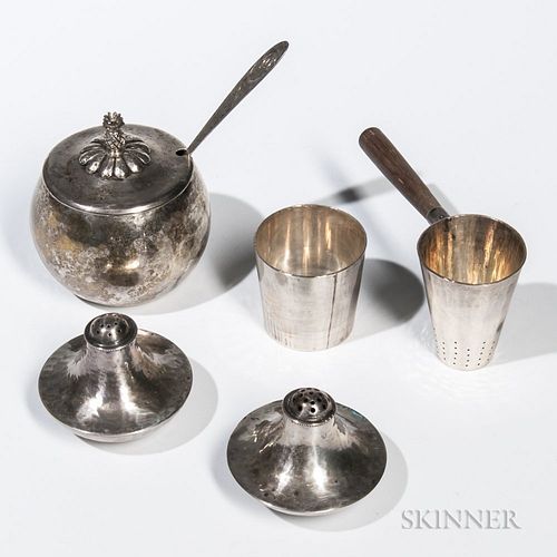 Six Pieces of Franklin Porter Sterling Silver Tableware