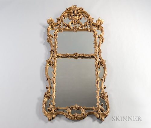 Baroque-style Carved and Gilt-gesso Mirror