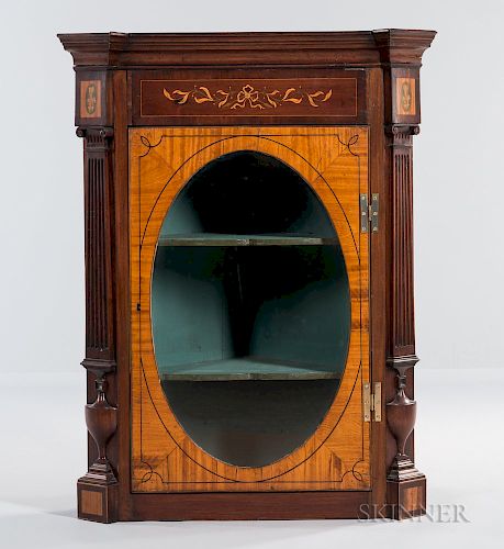 Neoclassical-style Mahogany Corner Cabinet
