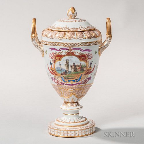 Hand-painted Porcelain Vase and Cover