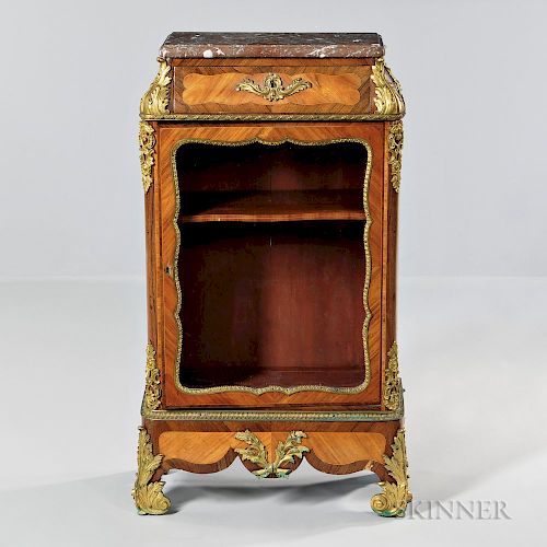 Louis XV-style Gilt-bronze-inlaid Display Cabinet