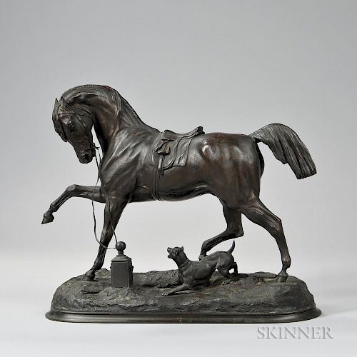 Pierre Lenordez (act. France, 1815-1892)    Angelo  /Bronze Figure of a Horse