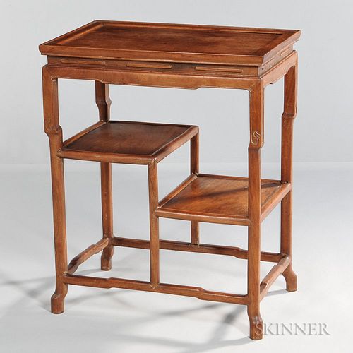 Chinese Hardwood Two-tier Side Table