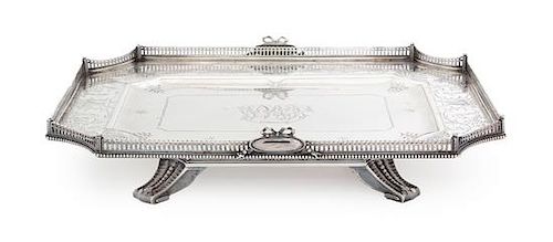 An American Silver Vide Poche, Tiffany & Co., New York, NY, Early 20th Century, of rectangular form with concave corners, the pi