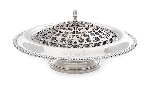 An American Silver Centerpiece Bowl, Gorham Mfg. Co., Providence, RI, having a gadroon rim, the border with an engraved script m