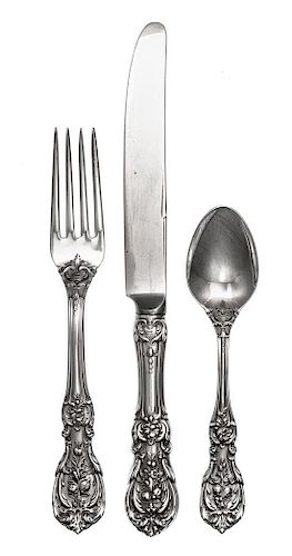 An American Silver Flatware Service, Reed & Barton, Taunton, MA, Francis I pattern, comprising: 28 dinner knives 12 steak knives