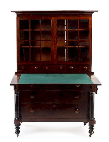* An American Empire Mahogany Butler's Chest Height 68 x width 48 x depth 21 inches.