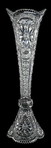 Monumental Brilliant Period Cut Glass Vase