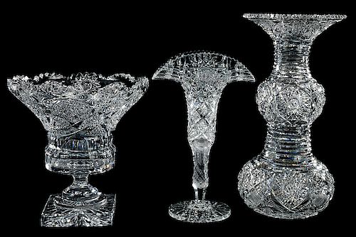 Brilliant Period Cut Glass Vases