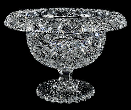 Brilliant Period Cut Glass Pedestal Bowl