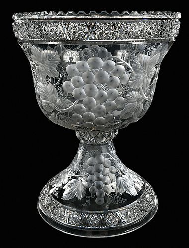 Tuthill Brilliant Period Cut Glass Punch Bowl