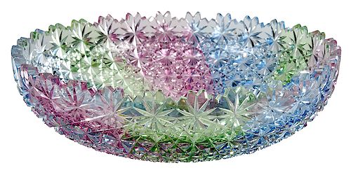 Brilliant Period Cut Glass Rainbow Bowl