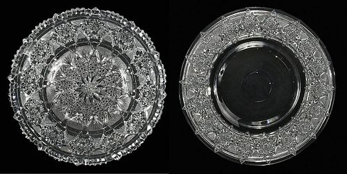 Meriden Brilliant Period Cut Glass Bowl, Plate
