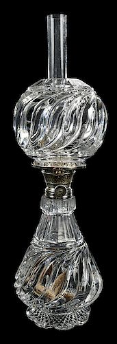 Brilliant Period Cut Glass Oil Lamp
