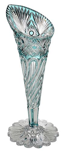J. Hoare Brilliant Period Cut Glass Vase