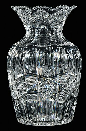Bergen Brilliant Period Cut Glass Vase