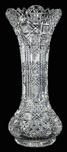 Brilliant Period Cut Glass Vase 