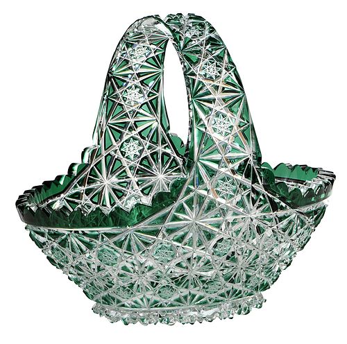 Brilliant Period Cut Glass Basket