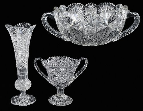 Brilliant Period Cut Glass Items with Damage