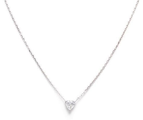 A White Gold and Diamond Pendant Necklace, Perrier Prestige, 1.50 dwts.